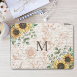 Monogrammed Vintage Rustic Sunflower Decoupage iPad Pro Cover<br><div class="desc">Add vintage charm to your laptop with our Monogrammed Rustic Sunflower Laptop Sleeve! Personalize it with your initial for a unique touch.</div>