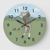 Monogrammed Vintage Style golf art