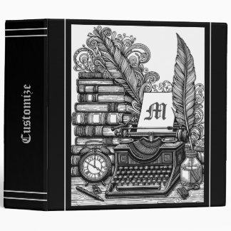 Monogrammed Vintage Writer's Theme Colour Me Binder