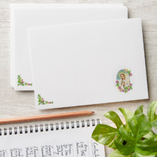 Monogrammed Virgin Mary Catholic Wedding Envelope