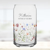 Monogrammed Watercolor Colourful Wildflower Meadow