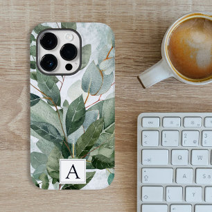 Monogrammed Watercolor Rustic Sage Greenery Case-Mate iPhone 14 Pro Case