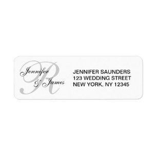 Monogrammed Wedding Custom Address Label