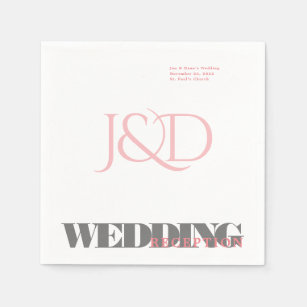 Monogrammed Wedding Reception Paper Napkin