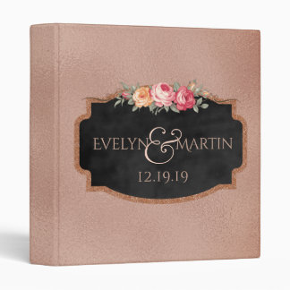 Monogrammed Wedding | Rose Gold Foil Chalkboard Binder