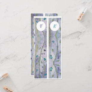 Monogrammed Whimsy Floral Two Bookmarks