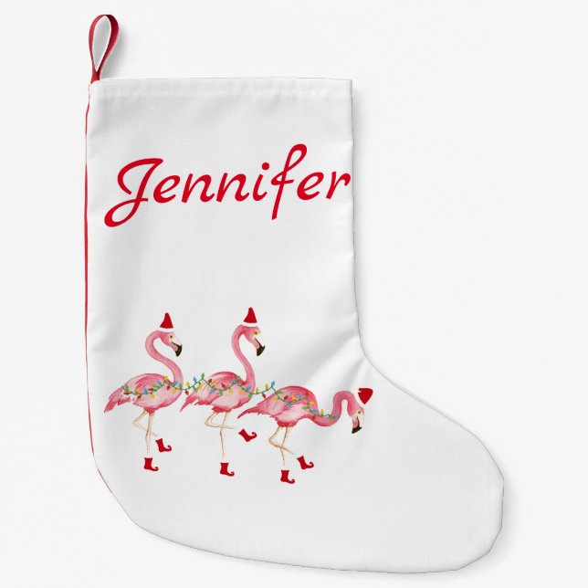 Monogrammed white Christmas Stocking (Front)