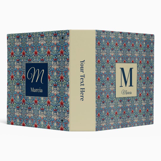 Monogrammed William Morris Avery Mini Binder (Background)