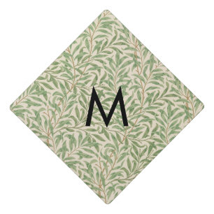 Monogrammed Willow Bough Pattern William Morris Graduation Cap Topper