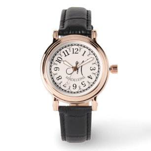Monogrammed Women's Rose Gold Vintage Watch
