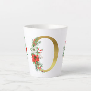 Monogrammed Xmas Latte Mug-Gold Letter Latte Mug