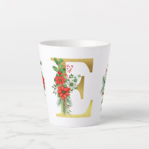 Monogrammed Xmas Latte Mug-Gold Letter Mug
