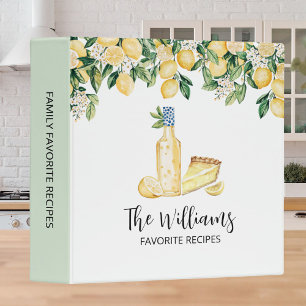 Monogrammed Yellow Lemon Tree Family Recipe Binder