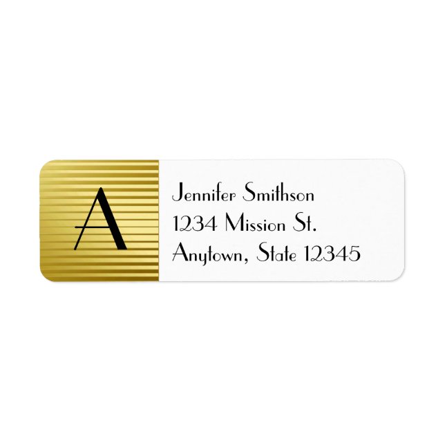 Monogrammes Art Déco Gold Satin (Devant)