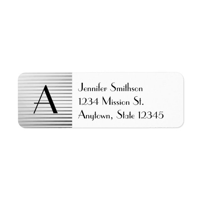 Monogrammes Art Déco Satin Argent (Devant)