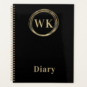 Monogrammes Initiales Noir Cercles Or Journal