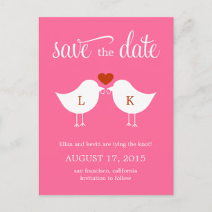 Monogrammes Oiseaux Enregistrer La Carte Date