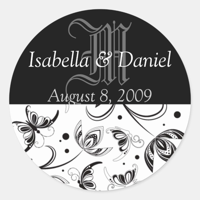 Monogrammes Pour Stickers Damask Mariage (Devant)