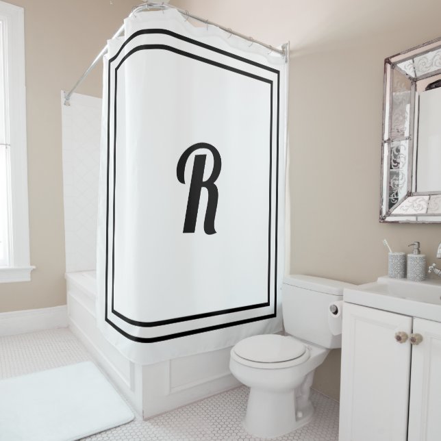 Monograms Black White Custom Elegant Script Name (In Situ)