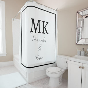 Monograms Black White Modern Minimal Stylish 