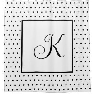 Monograms Black White Polka Dots Modern Minimal