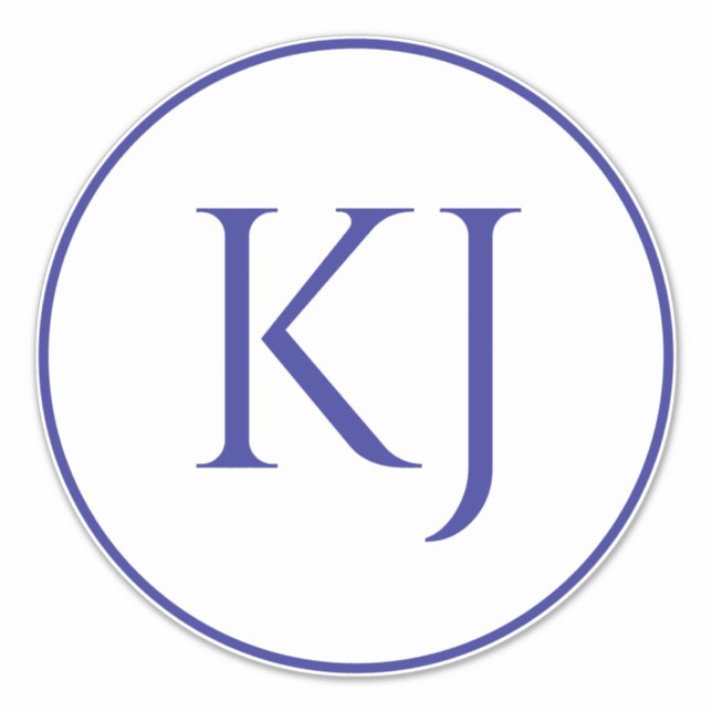 Monograms Couple Name Blue Initial Letters Wedding (Front)
