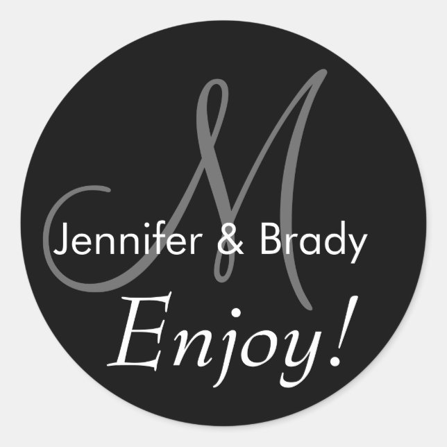 Monograms for Wedding Favours Labels (Front)