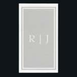 Monograms Grey Grey White Classy Trendy Wedding Napkin<br><div class="desc">Designed with text template for monogrammed initials which you can customize!</div>
