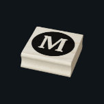 Monograms Initial Custom Name Trendy Classy Cool Rubber Stamp<br><div class="desc">Printed with monogram initial (which you can edit,  change and personalize) in bold font. Ink pad colour is selected as black,  you may change to another colour as you wish.</div>
