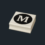 Monograms Initial Custom Name Trendy Classy Cool Rubber Stamp<br><div class="desc">Printed with monogram initial (which you can edit,  change and personalize) in bold font. Ink pad colour is selected as black,  you may change to another colour as you wish.</div>