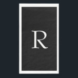 Monograms Letter Black White Wedding Bridal Shower Napkin<br><div class="desc">Designed with text template for monogrammed initial which you can customize!</div>