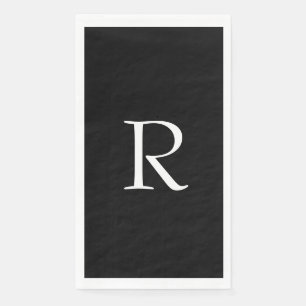 Monograms Letter Black White Wedding Bridal Shower Napkin