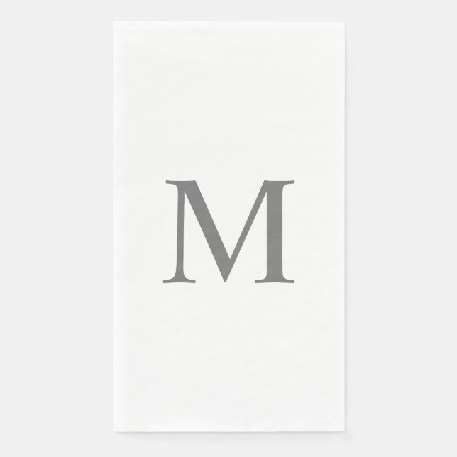 Monograms Letter Bridal Shower Wedding Grey Custom Napkin (Front)