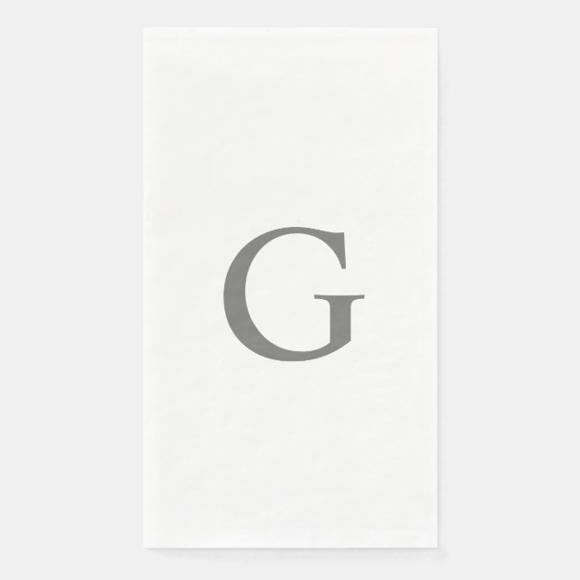 Monograms Letter Initial Graduation Party Grey Napkin (Front)