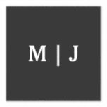 Monograms Name Black White Minimal Simple Wedding<br><div class="desc">Printed with monogram initials (which you can edit,  change and personalize) in bold font. Design available in all sizes,  just choose the right size that you need.</div>