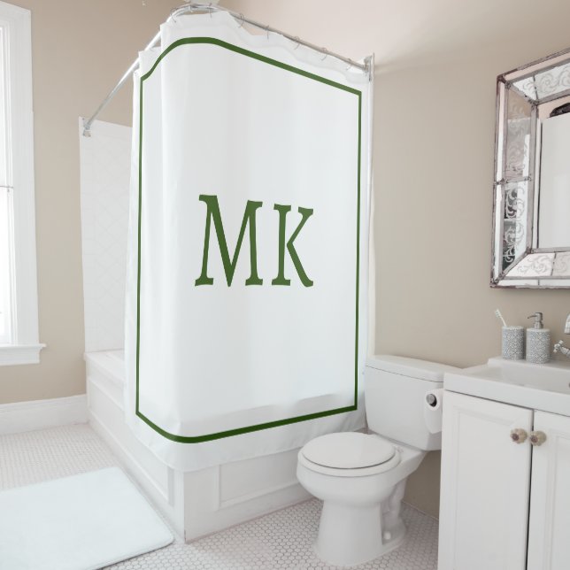 Monograms Name Forest Green White Custom Colour (In Situ)