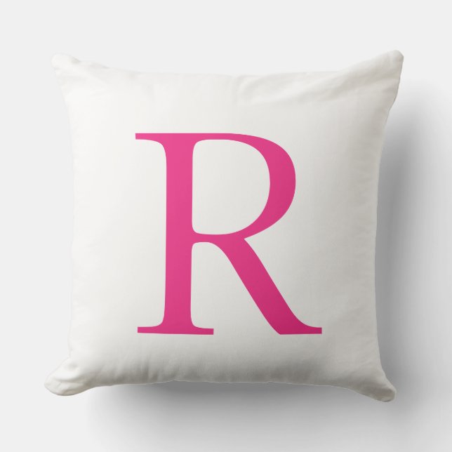 Monograms Name Pink Mother's Day Weddings Gift Outdoor Pillow (Front)