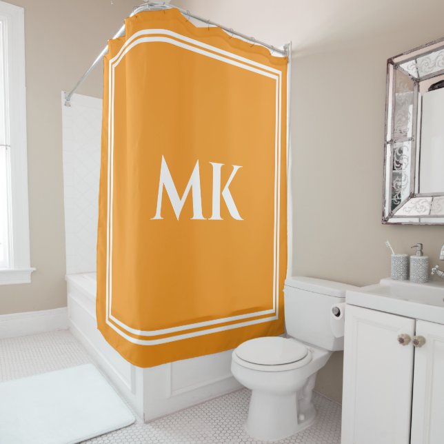 Monograms Orange Yellow White Name Stylish Decor (In Situ)