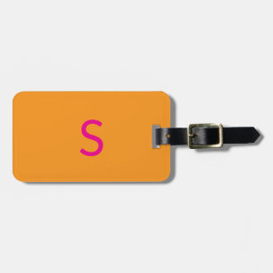 Monograms Pumpkin Orange Hot Pink Fall Gift Luggage Tag