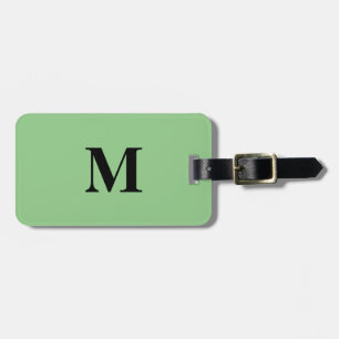 Monograms Sage Green Black Gift Party Favour Luggage Tag