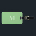 Monograms Sage Green Black Party Favour Gift Luggage Tag<br><div class="desc">Monogrammed initial and also personal details like name,  address,  phone number and email all of which you can edit. Designed with simple,  elegant and trendy sage green and black background,  you can change the colour if you wish.</div>