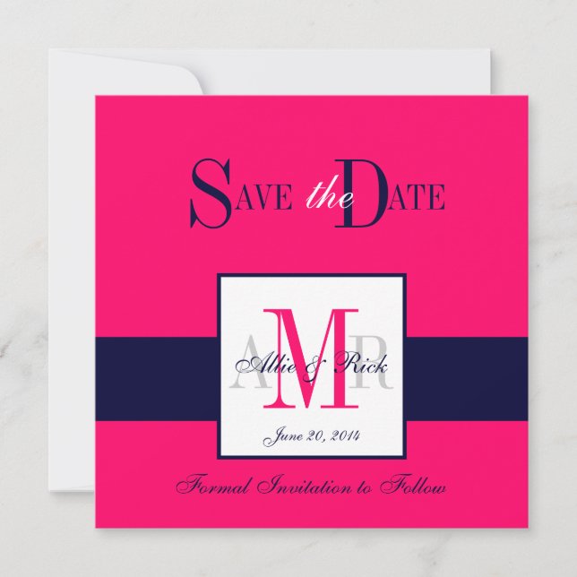 Monograms Save the Date Wedding Announcement (Front)