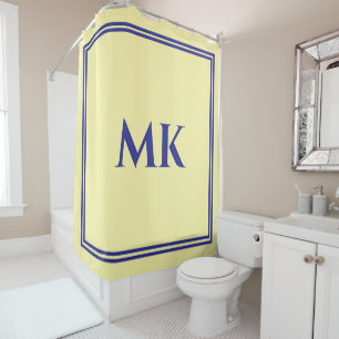 Monograms Yellow Blue Name Stylish Decor Modern