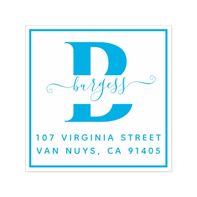 Monographic Simple Square Handwritten Self-inking Stamp (Design)