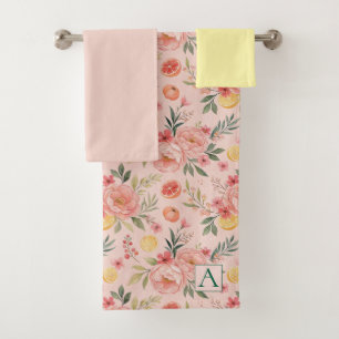 Monographie de Motif rustique citron rose rose ros