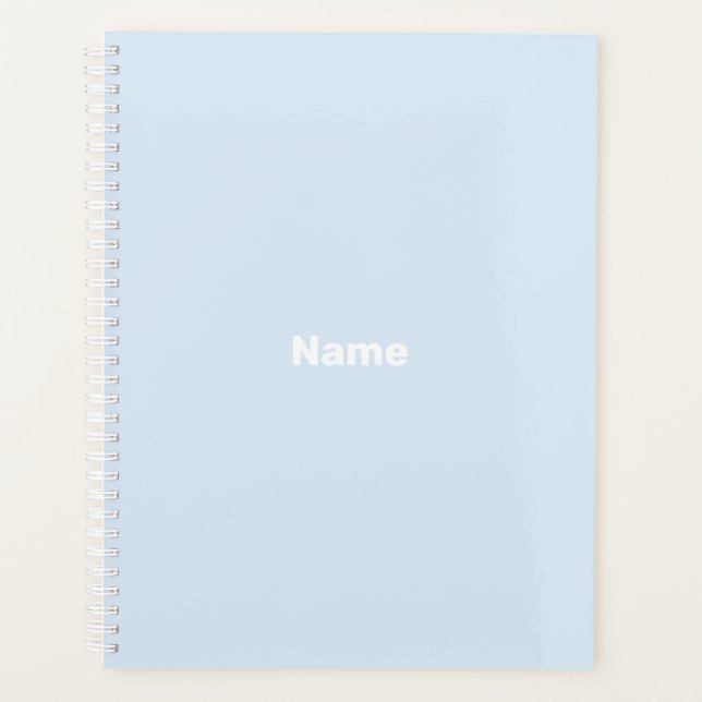 Monographie de nom personnalisé bleu clair minimal (Devant)