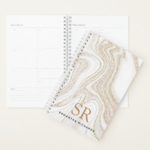 Monographie de parties scintillant d'or en marbre 