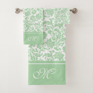 Monographie des damas vintages vert et blanc