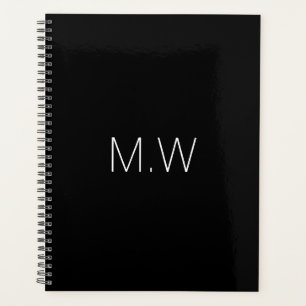Monographie minimaliste noir initiales blanches si