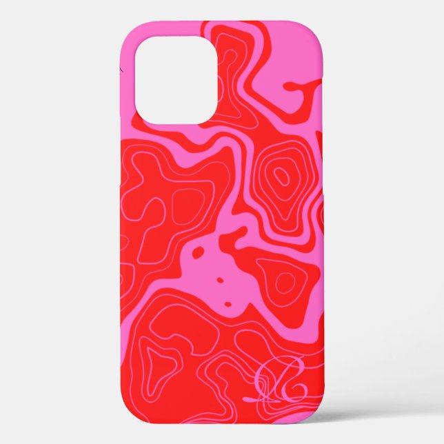 Monographie rose moderne Coque-Mate coque iphone (Verso)